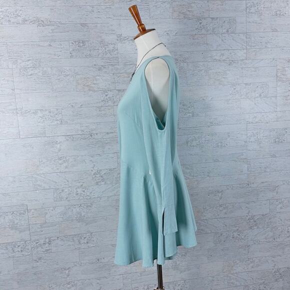 Free People Clear Skies mint long sleeve cold shoulder tunic dress - Picture 3 of 8